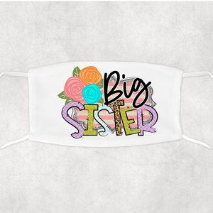 Girls Big Sister Handmade Lightweight Face Mask